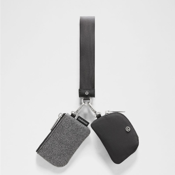 lululemon athletica Handbags - Lululemon Dual Pouch Wristlet Glitter dark silver graphite